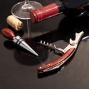 Provsmakningsset för vin med kork och korkskruv i stål och trä Lagaas Erbjudande