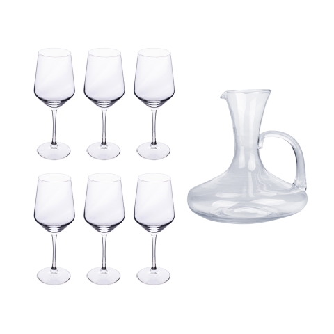 Vinsmakningsset: 6 glas + karaff i glas Royal Set Kampanj
