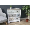 Shabby chic byrå i trä med 6 lådor 77x35x77 cm Decapé Försäljning
