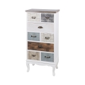Hög träbyrå med 8 lådor 58x35x123 cm shabby chic Sardinia Kampanj