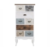 Hög träbyrå med 8 lådor 58x35x123 cm shabby chic Sardinia Försäljning