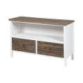 Shabby chic TV-bänk i trä med 2 lådor Terosk Kampanj