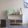 Shabby chic TV-bänk i trä med 2 lådor Terosk Försäljning