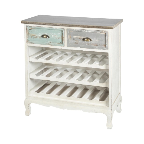 Shabby chic vinställ i trä för 21 flaskor Cortez Kampanj