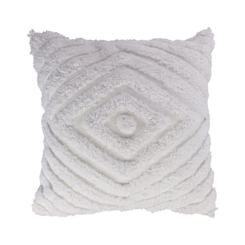 Vit soffkudde 45x45cm med avtagbart diamond-mönstrat överdrag Fronda Kampanj