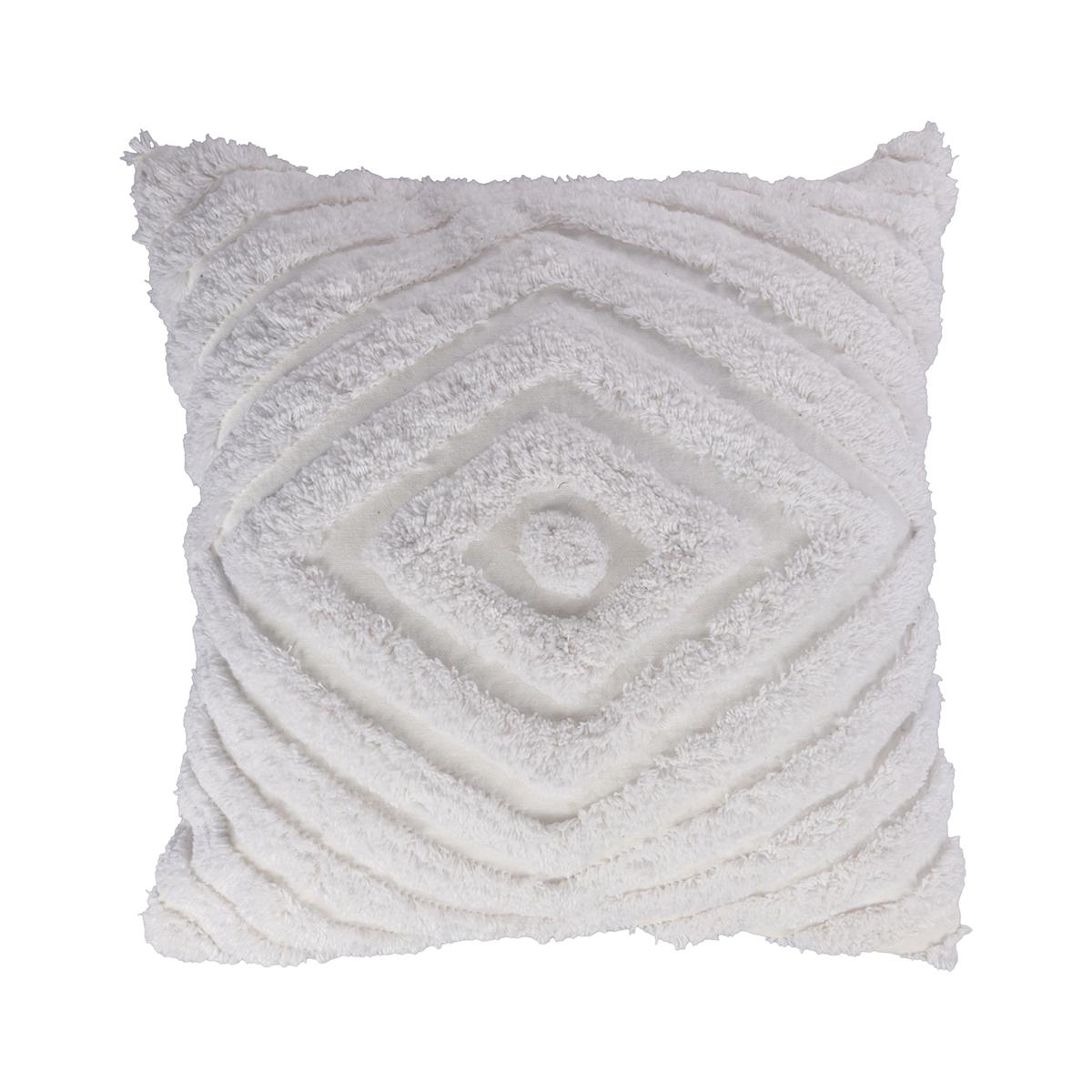 Vit soffkudde 45x45cm med avtagbart diamond-mönstrat överdrag Fronda Kampanj Vit soffkudde 45x45cm med avtagbart diamond-mönstrat överdrag Fronda Kampanj