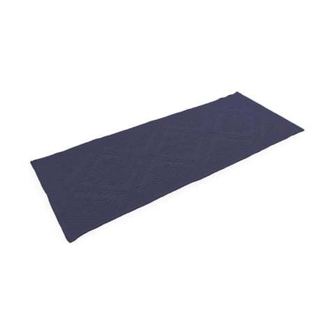 Elegant blå badrumsmatta 60x150 cm halkfri i bomull Lukas Kampanj