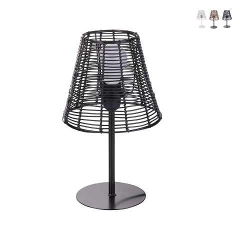 Bordslampa i rottingeffekt Sayura Kampanj