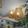 Hänglampa anfora rattan-look h34cm Lumezi Försäljning