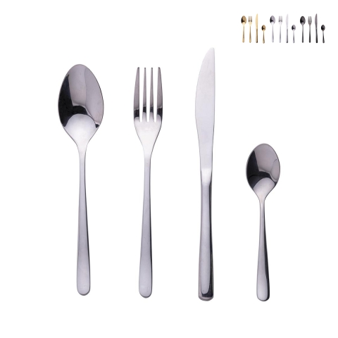 Set med 24 rostfria stålbestick 18/0 med blank yta Alyson Kampanj