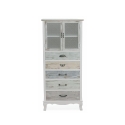 Skänk med vitrindel shabby chic 2 glasdörrar 5 lådor Valencia Försäljning