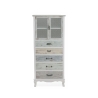 Skänk med vitrindel shabby chic 2 glasdörrar 5 lådor Valencia Försäljning
