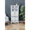 Skänk med vitrindel shabby chic 2 glasdörrar 5 lådor Valencia Rabatter