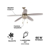Takfläkt med lampa 5 blad reversibel funktion Windy Erbjudande