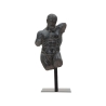 Svart resinbyst av man, skulptur Ercole Kampanj