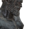 Svart resinbyst av man, skulptur Ercole Rabatter