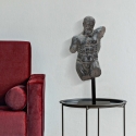 Svart resinbyst av man, skulptur Ercole Försäljning