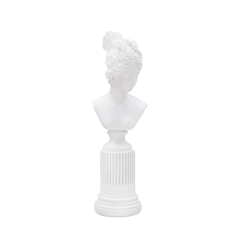 Klassisk skulptur av kvinnobyst i vit resin Era Kampanj