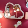 Väggspegel i molnform med ram i sammet 90x60 cm Cloud Försäljning