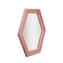 Modernt hexagonalt väggspegel med rosa sammetsram Tony Erbjudande