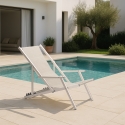 Däckstol solstol hav strand armstöd hopfällbar aluminium Riccione Gold Lux