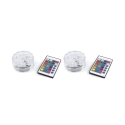 Set med 2 vattentäta LED-spotlights med fjärrkontroll Ø 6,9x2,8 cm Virel Kampanj