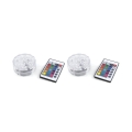 Set med 2 vattentäta LED-spotlights med fjärrkontroll Ø 6,9x2,8 cm Virel Kampanj
