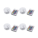 Set med 4 LED-spotlights vattentäta med fjärrkontroll Ø6,9x2,8 cm Virel Kampanj