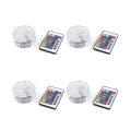 Set med 4 LED-spotlights vattentäta med fjärrkontroll Ø6,9x2,8 cm Virel Kampanj