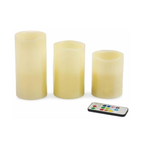 Set med 3 LED-ljus, 12 färgvariationer, fjärrkontroll Tivon Kampanj
