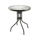 Runt utomhusbord 60 cm i kolfiberstål och glas Lorea Katalog