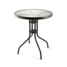 Runt utomhusbord 60 cm i kolfiberstål och glas Lorea Katalog