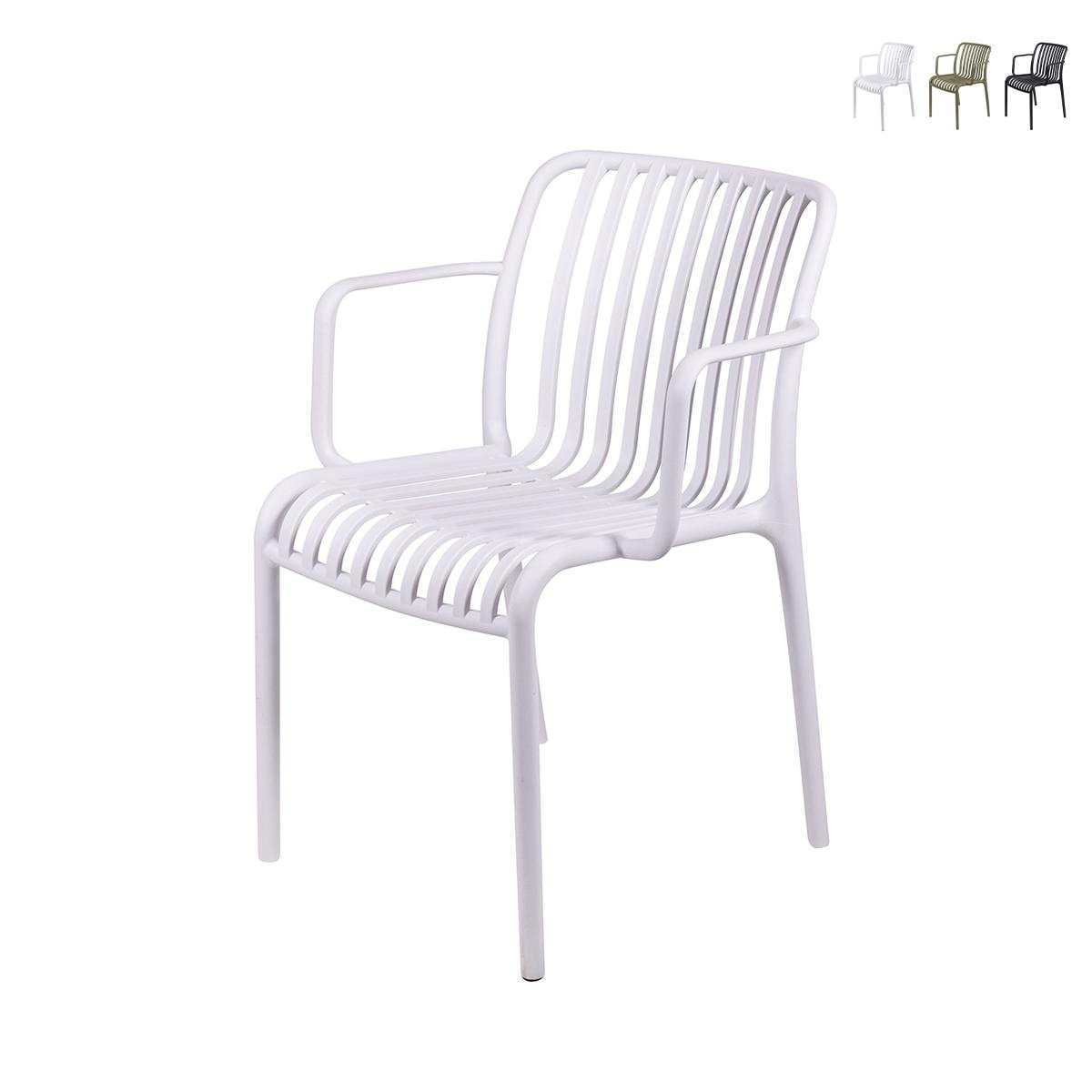 Modern stapelbar utomhusstol med armstöd Lamua Rea Modern stapelbar utomhusstol med armstöd Lamua Rea
