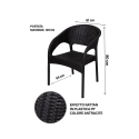 Utomhusstol med armstöd i polypropen, rattan-look Zanzibar 