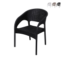 Utomhusstol med armstöd i polypropen, rattan-look Zanzibar Kampanj