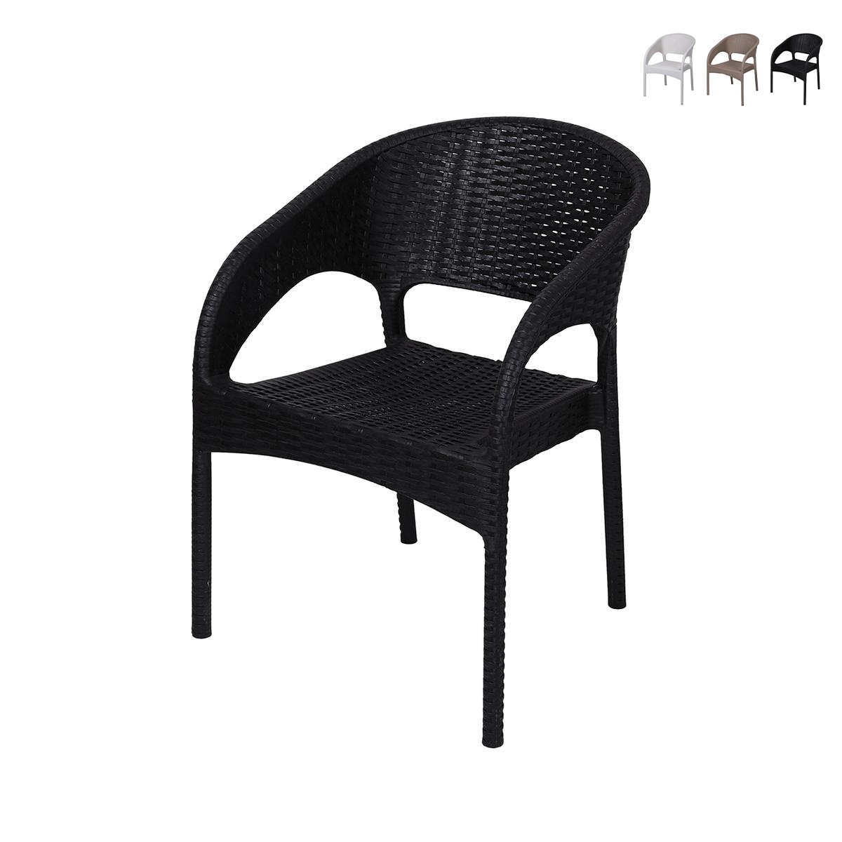 Utomhusstol med armstöd i polypropen, rattan-look Zanzibar Kampanj Utomhusstol med armstöd i polypropen, rattan-look Zanzibar Kampanj