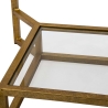 Guldfärgat soffbord i metall med marmorskiva 47x47x60 Double Marble Rabatter