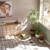 Metallkonsol i boho chic-stil med rottingtopp Samui Modell