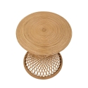 Runt soffbord i rotting 56x48x48 cm boho chic-stil Teyra Erbjudande
