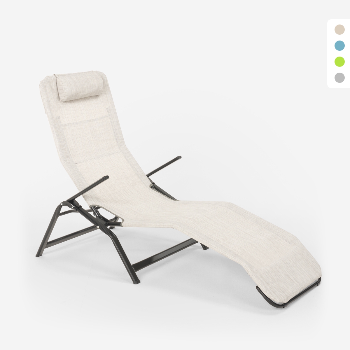 Hopfällbar Solsäng för Strand och Trädgård i Stål PASHA LUXURY Hopfällbar Solsäng för Strand och Trädgård i Stål PASHA LUXURY