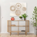 Metall- och rattanbord för hall med 3 hyllor boho chic Panama Försäljning