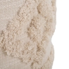 Rund sittpuff i stoppat tyg med träbas 40x40 Damasco Rea