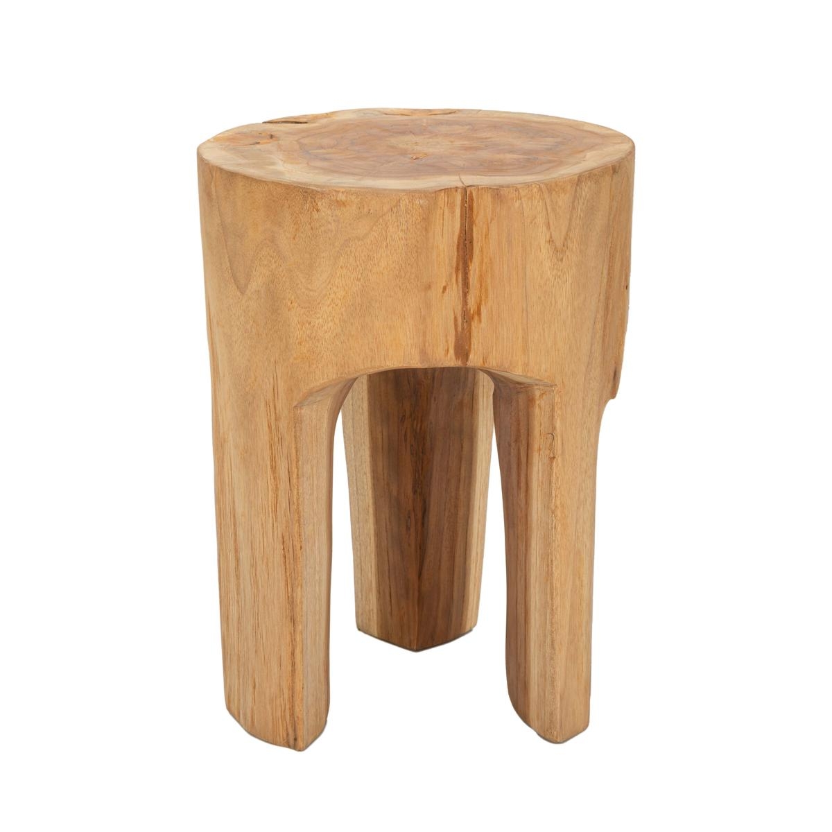 Handgjord pall i teak, etnisk stil Stold