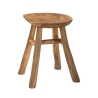 Teakträ-pall i etnisk naturlig design Sel Slim Rea