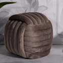 Puff med flätad design, klädd i sammet, modern stil Softy Katalog