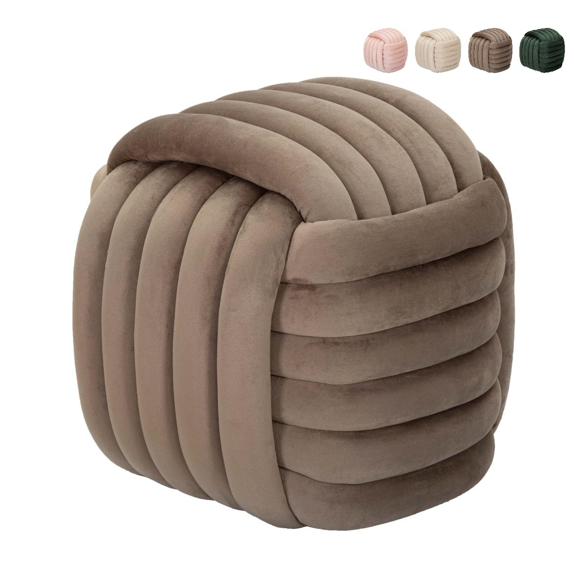 Puff med flätad design, klädd i sammet, modern stil Softy Rabatter Puff med flätad design, klädd i sammet, modern stil Softy Rabatter
