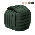 Puff med flätad design, klädd i sammet, modern stil Softy Kampanj
