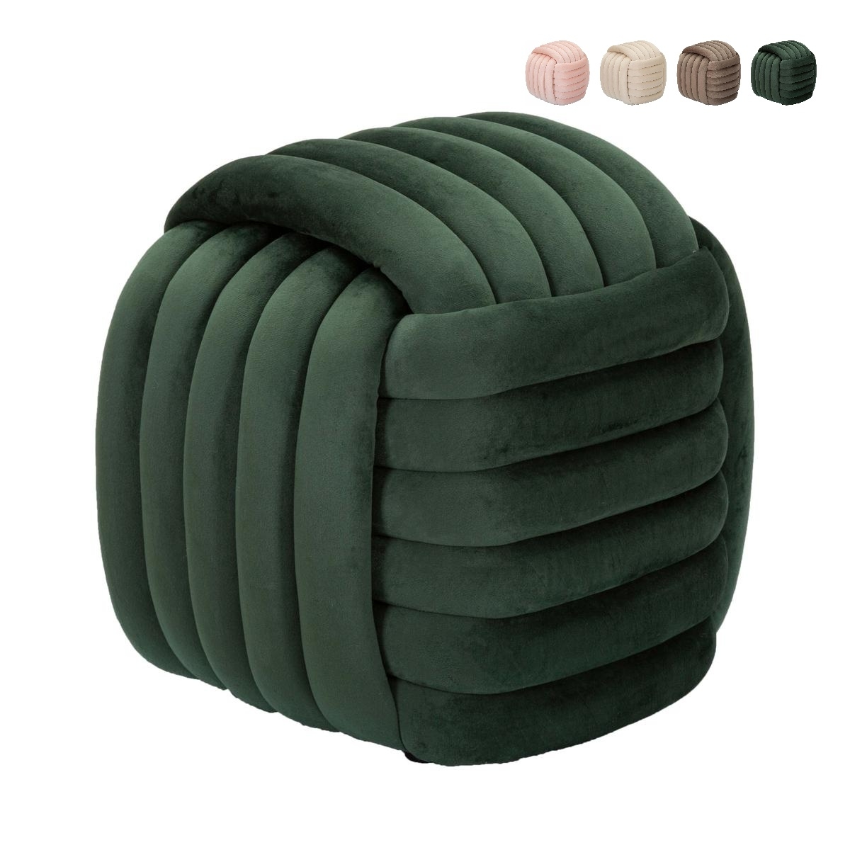 Puff med flätad design, klädd i sammet, modern stil Softy