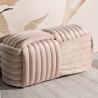 Modern design puffbänk i flätad sammet 90x45x45 cm Softy Rea