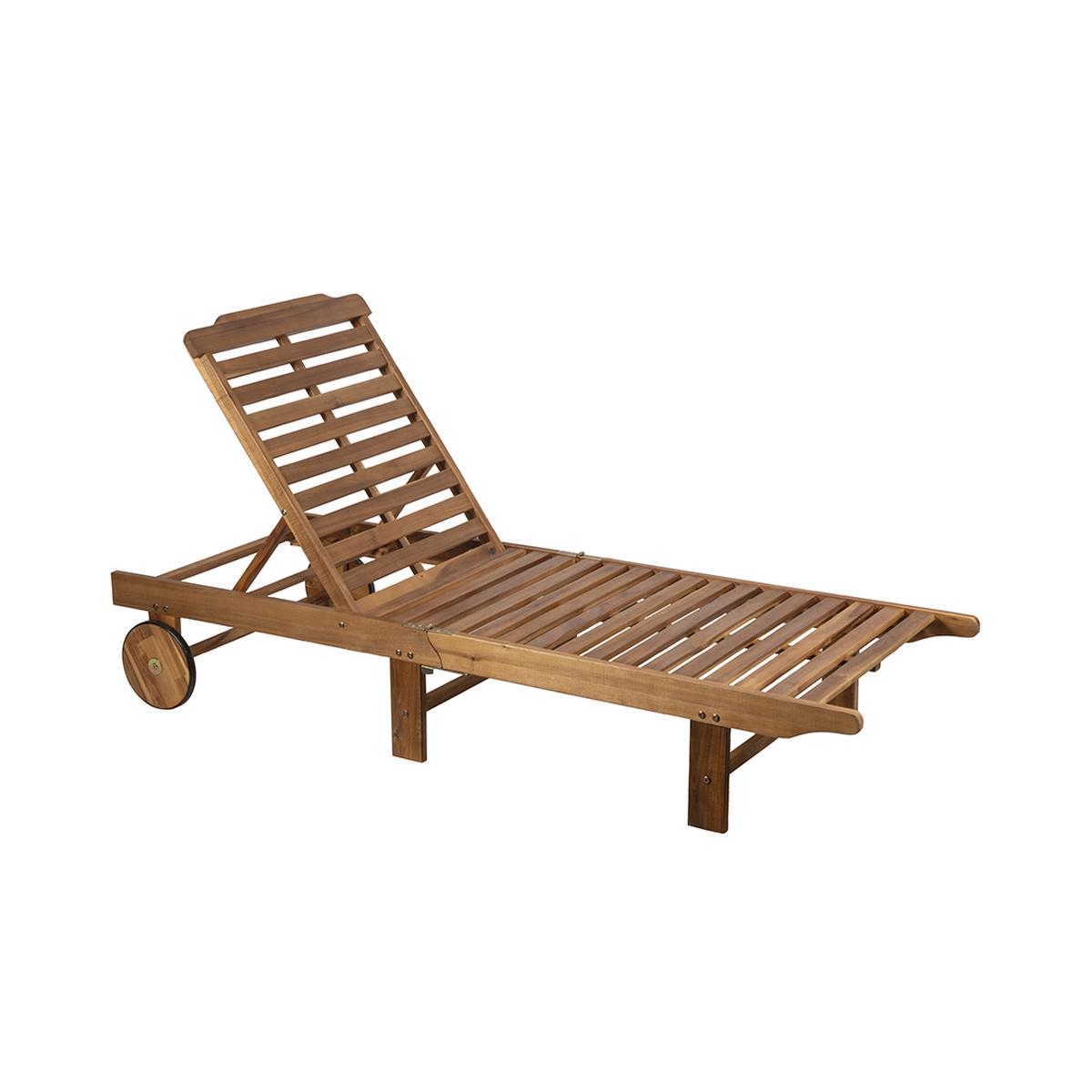Reclinerbar trädgårdsstol i akaciaträ med hjul Bali Kampanj Reclinerbar trädgårdsstol i akaciaträ med hjul Bali Kampanj